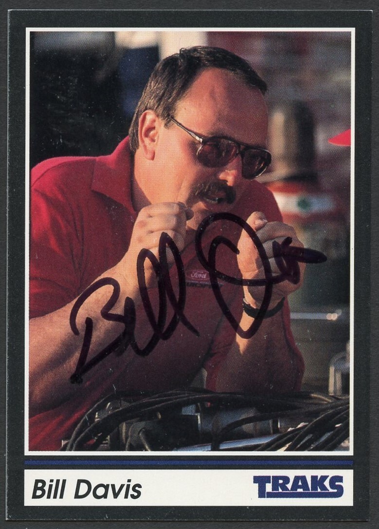 Bill Davis #164 signed autograph auto 1991 Traks NASCAR Racing Trading Card