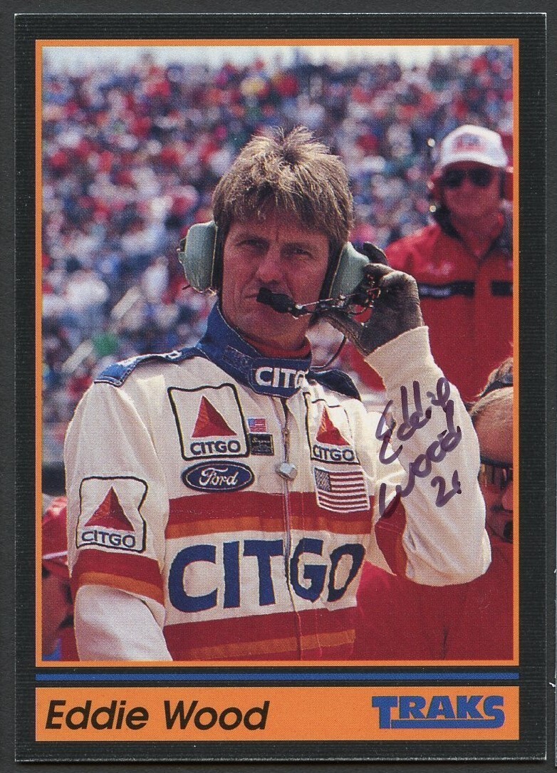 Eddie Wood #121 signed autograph auto 1991 Traks NASCAR Racing Trading Card