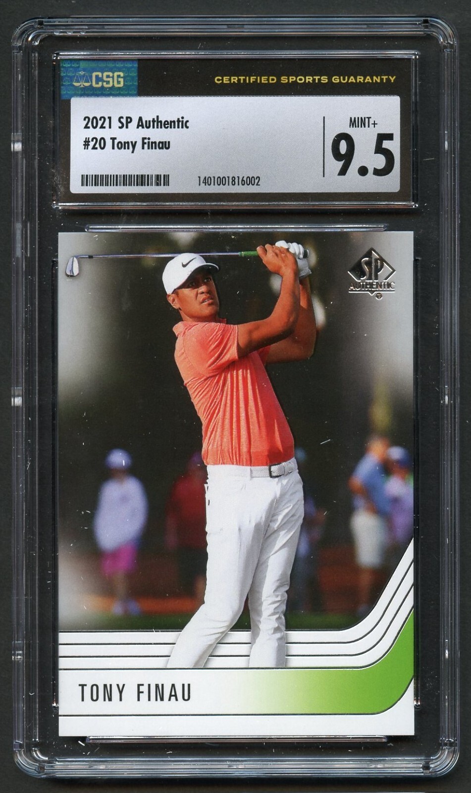 Tony Finau #20 Upper Deck SP Authentic 2021 Golf Trading Card CSG 9.5 Mint+