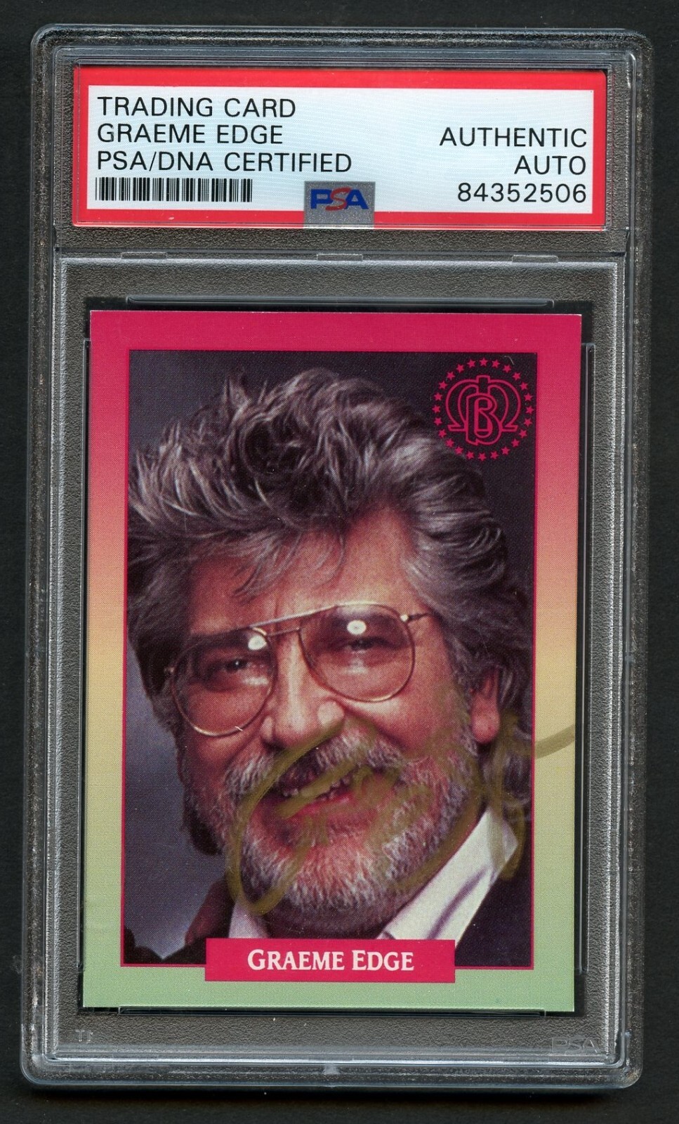 Graeme Edge #186 signed autograph 1991 RockCards Moody Blues Card PSA Slabbed