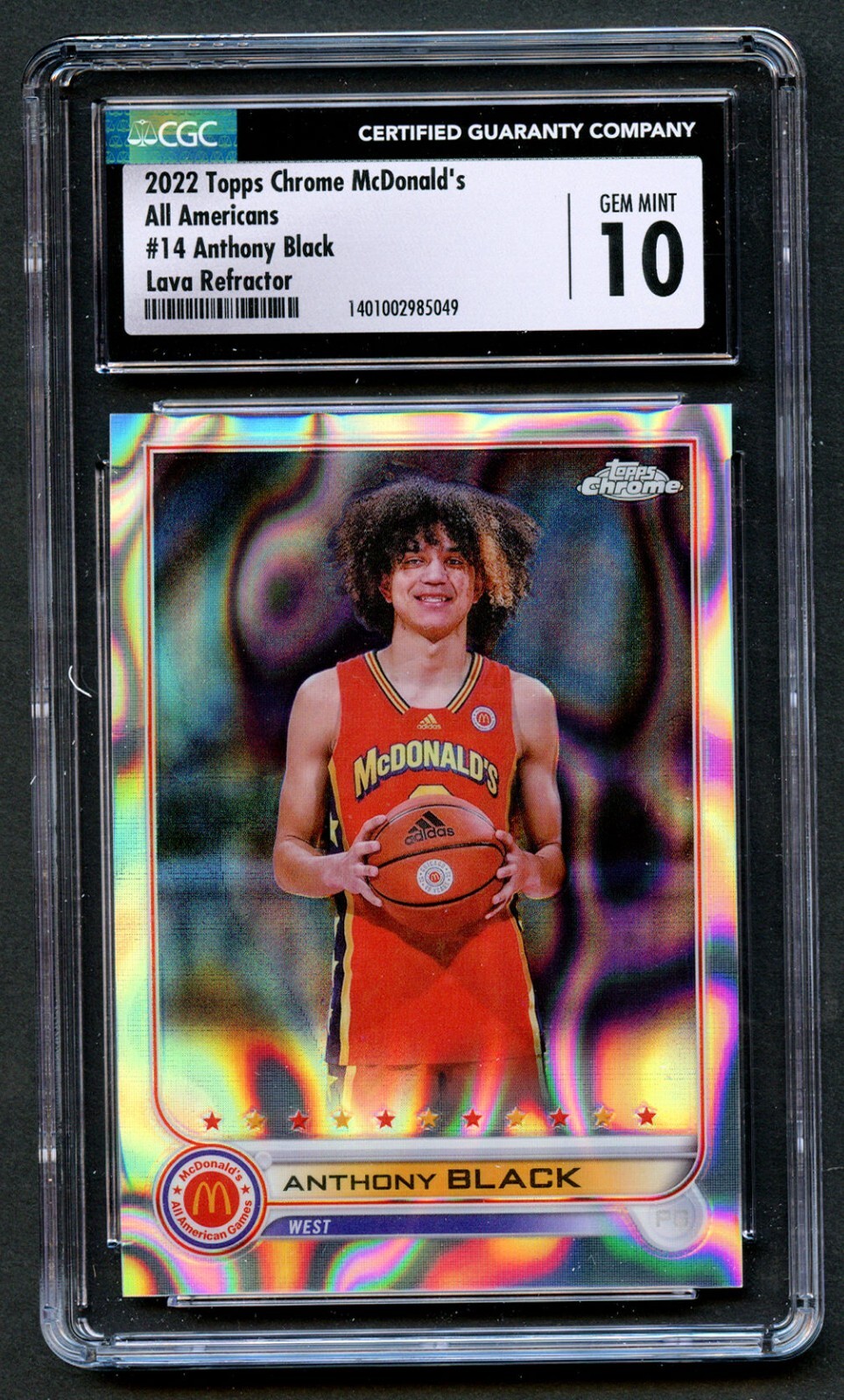 Anthony Black 2022 Topps Chrome McDonald's All Americans Lave Refractor CGC 10