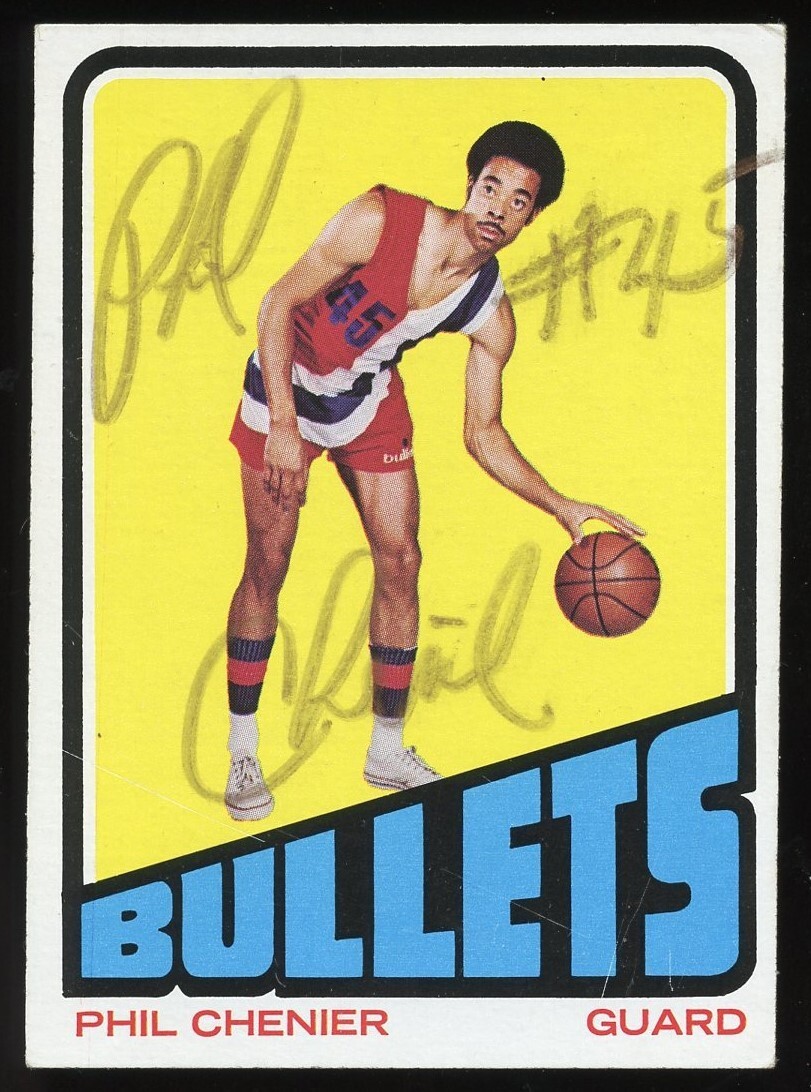Phil Chenier #102 signed autograph auto 1972-73 Topps Basketball Trading Card