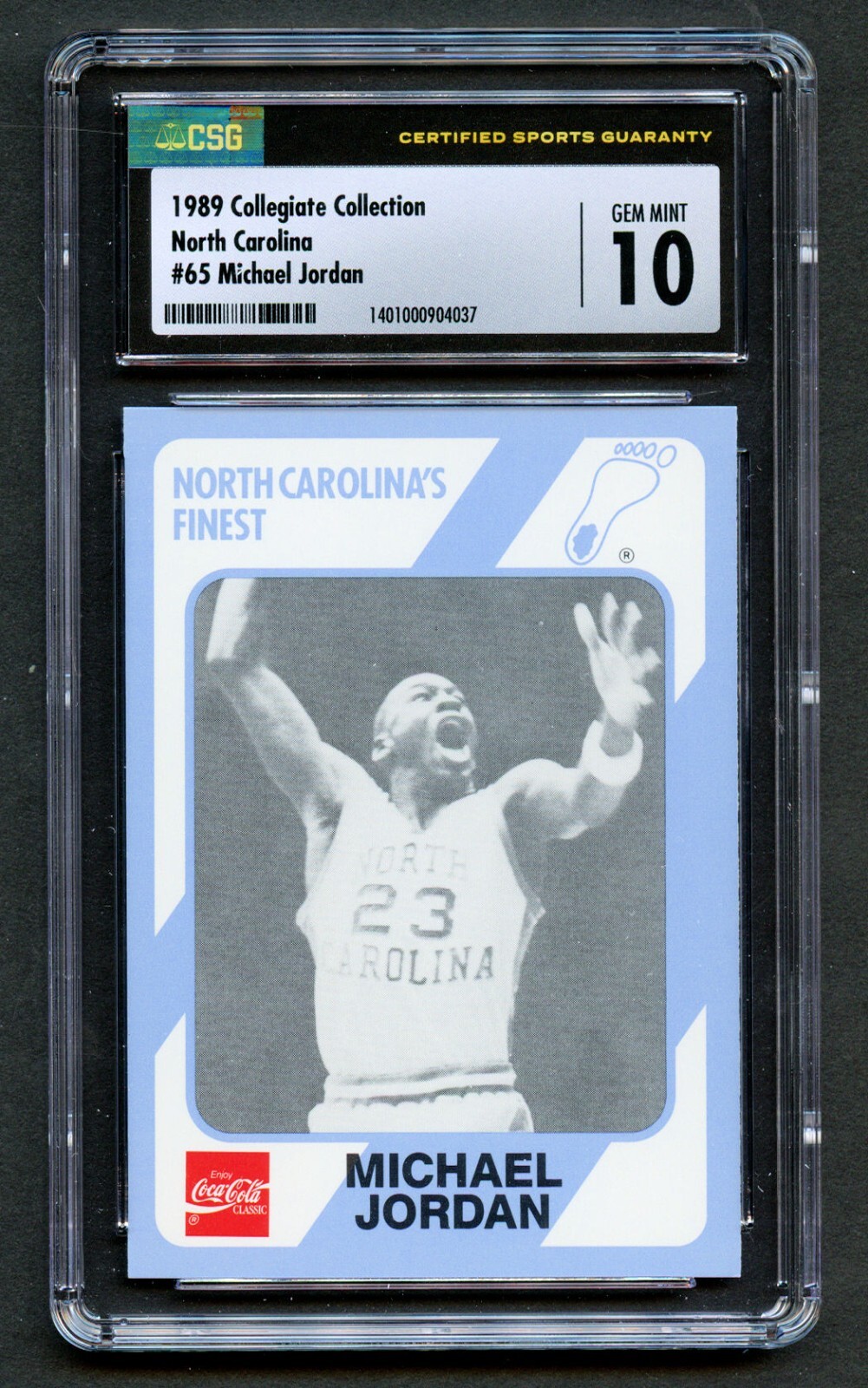 Michael Jordan #65 Collegiate Collection 1989 North Carolina Card CSG 10
