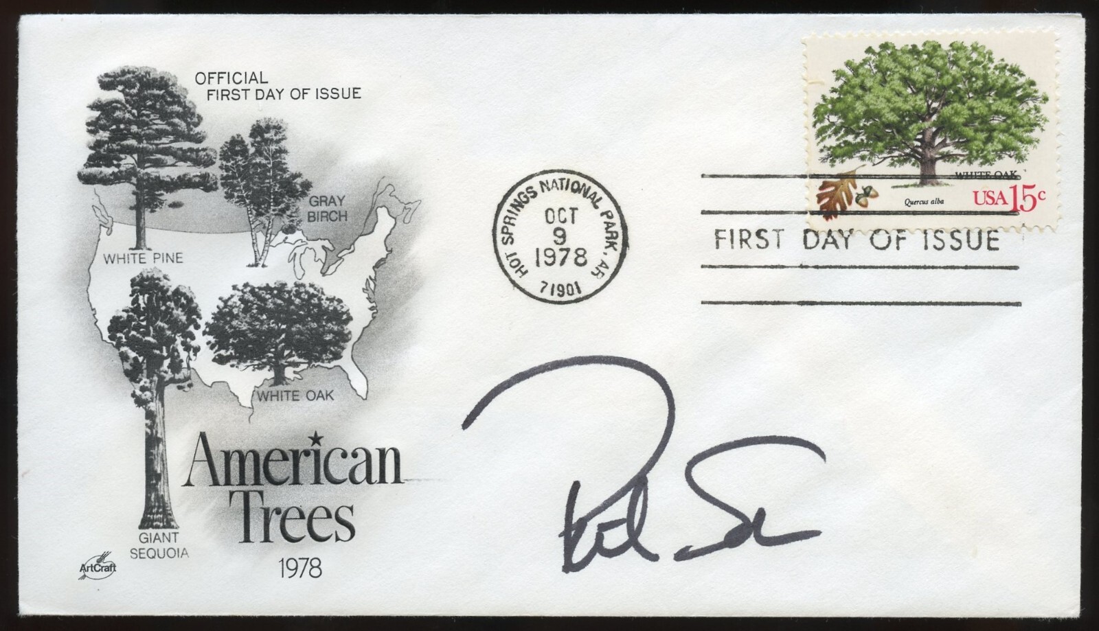 Pat Sajak signed autograph auto FDC Show Host Wheel of Fortune BAS Stickered