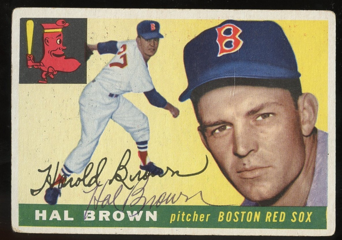 Hal Brown #148 signed autograph auto 1955 Topps Baseball Trading Card