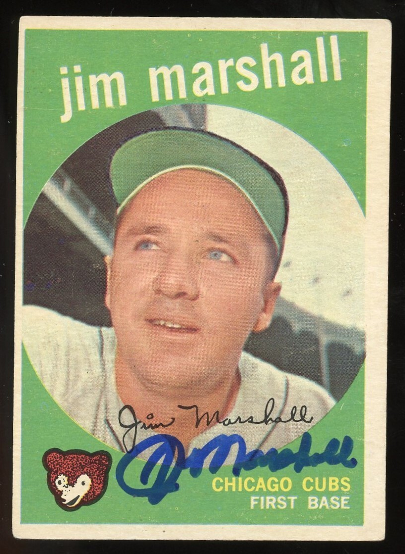 Jim Marshall #153 signed autograph auto 1959 Topps Baseball Trading Card