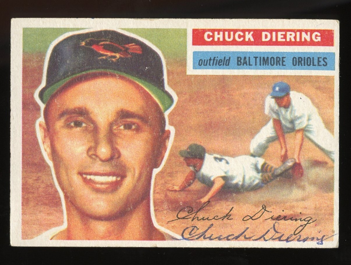Chuck Diering #19 signed autograph auto 1956 Topps Baseball Trading Card