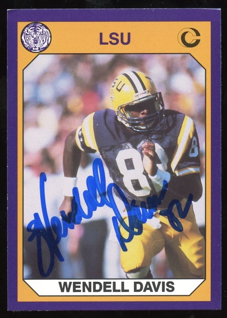 Wendell Davis #70 signed autograph auto LSU Collegiate Collection Card