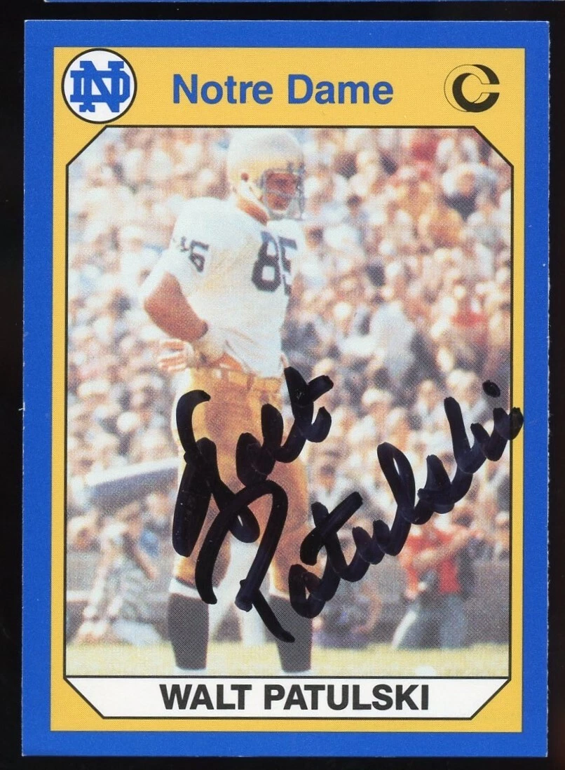 Walt Patulski #75 signed autograph 1990 Notre Dame Collegiate Collection Card