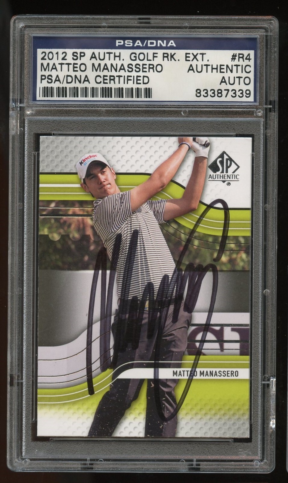 Matteo Manassero signed autograph 2012 SP Authentic Upper Deck Golf Card PSA