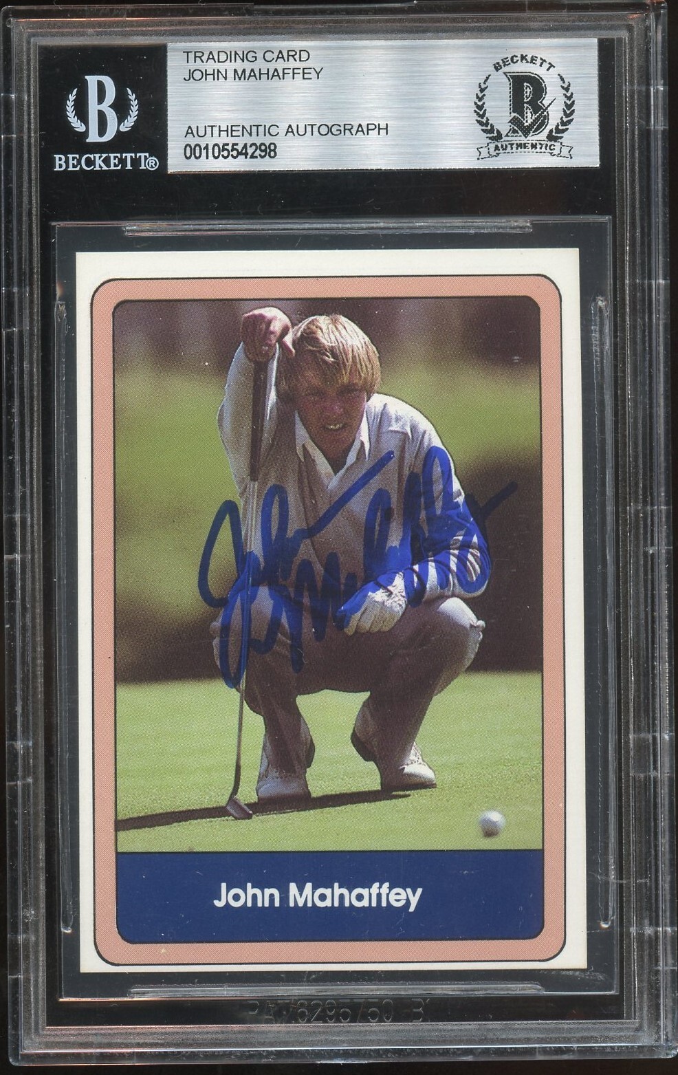 John Mahaffey signed autograph auto 1983 At a Glance Golf Trading Card BAS Slab