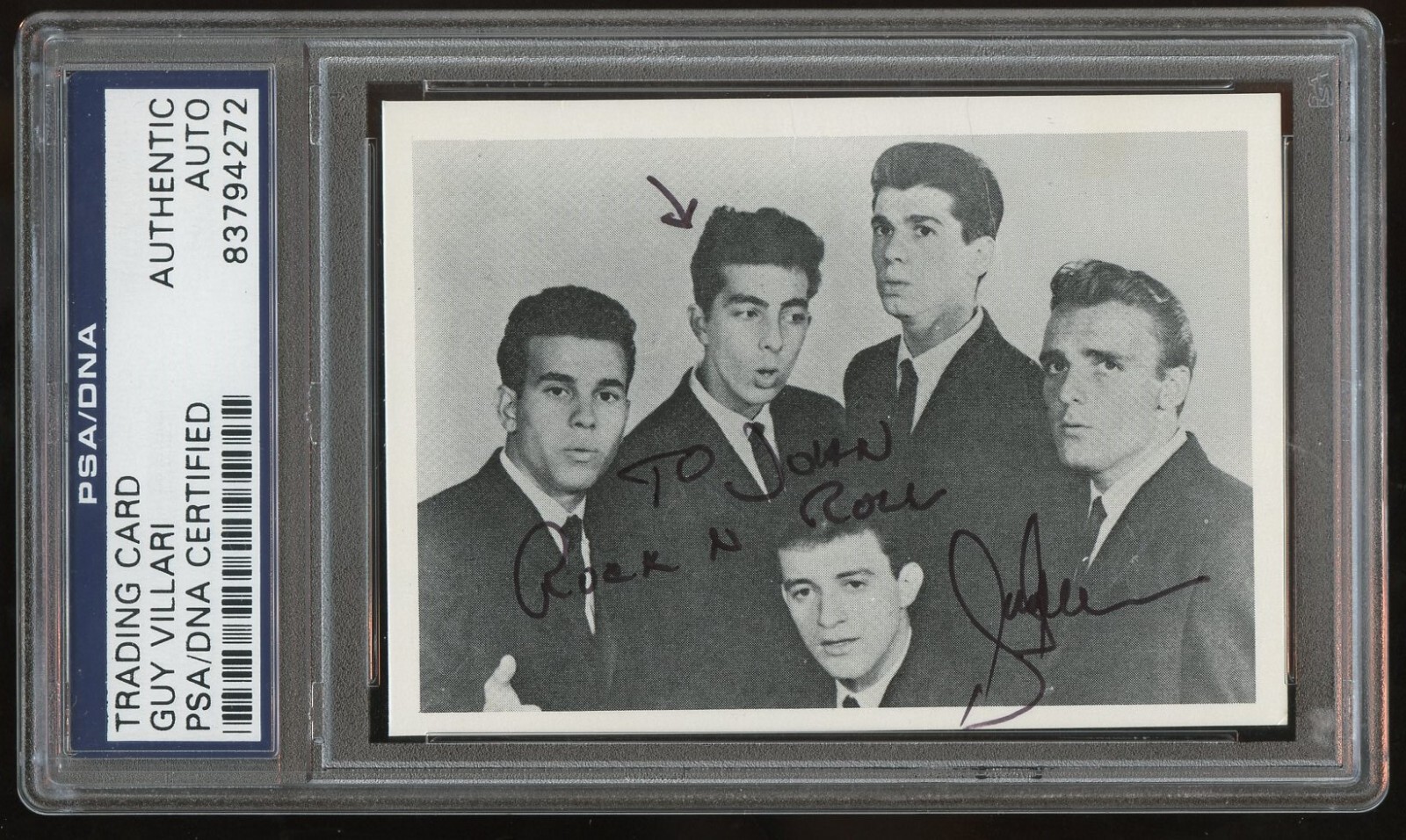 Guy Villari signed autograph auto American Singer Band Regents Trading Card PSA
