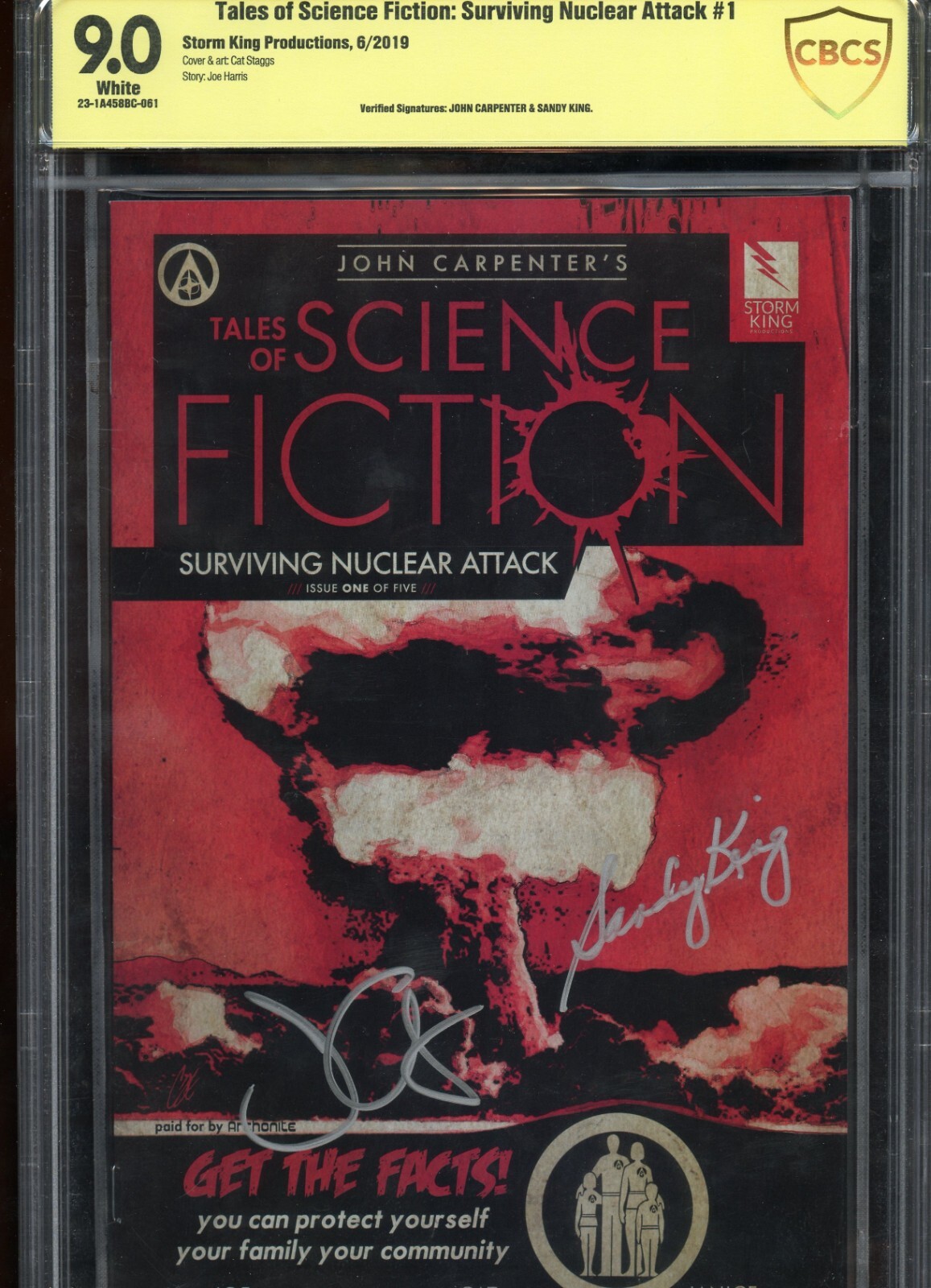 John Carpenter & Sandy King signed autograph Comic Book CBCS Slabbed Grade 9