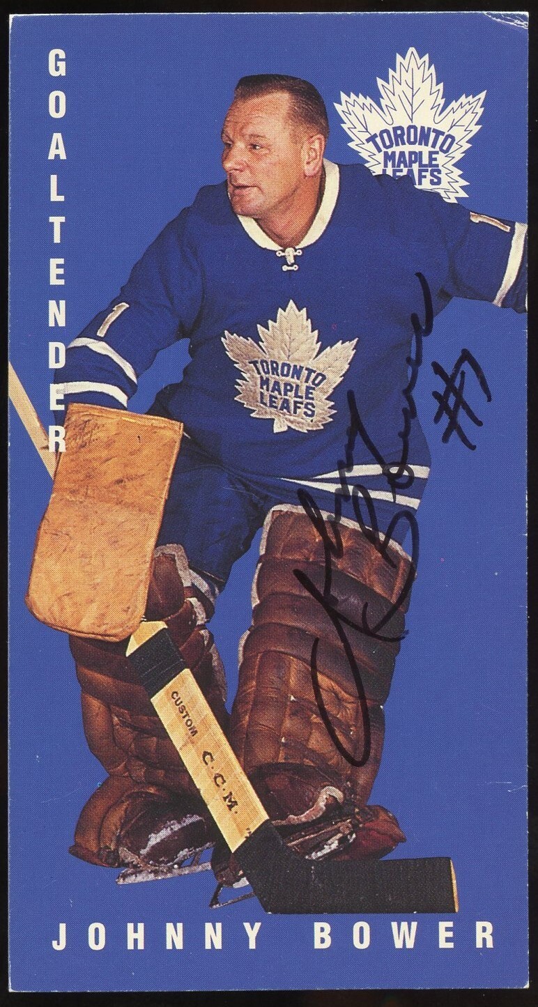Johnny Bower #129 signed autograph 1994 Parkhurst Card Tall Boy Trading Card
