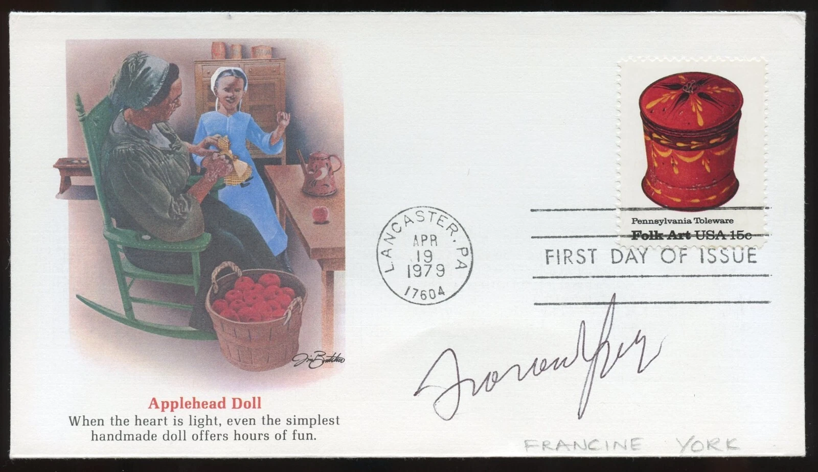 Francine York d2017 signed autograph American Model Actress It's Only Money FDC