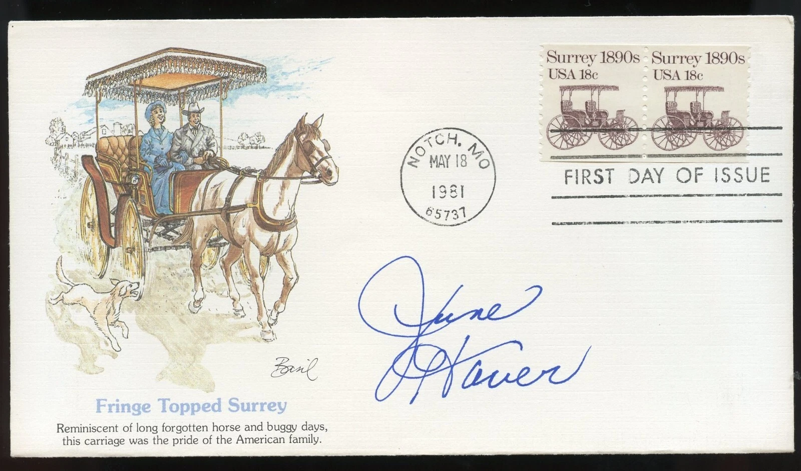 June Haver d2005 signed autograph auto FDC Actress in The Gang's All Here