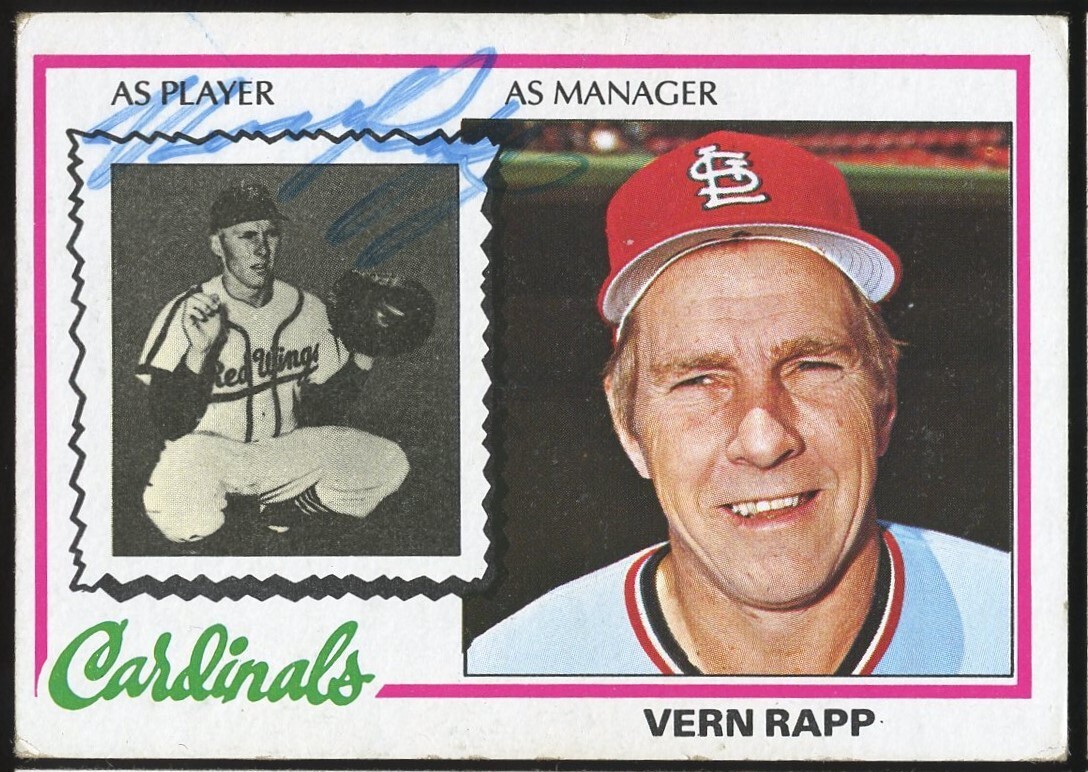 Vern Rapp #324 signed autograph auto 1978 Topps Baseball Trading Card