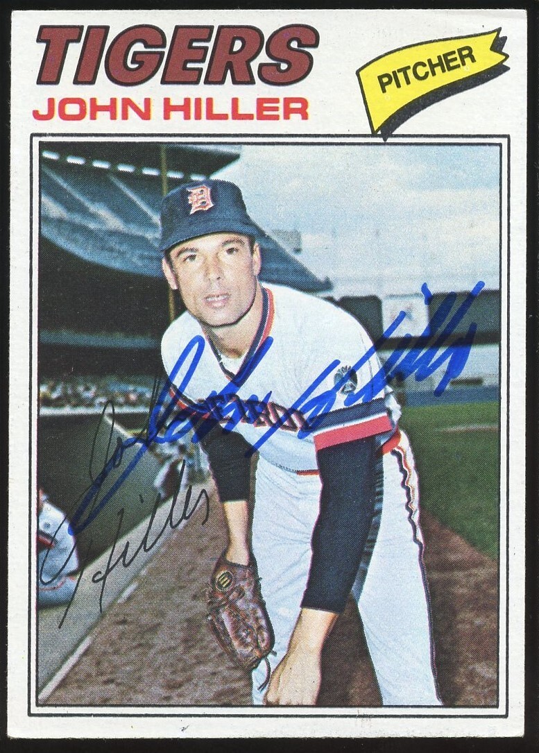 John Hiller #595 signed autograph auto 1977 Topps Baseball Trading Card
