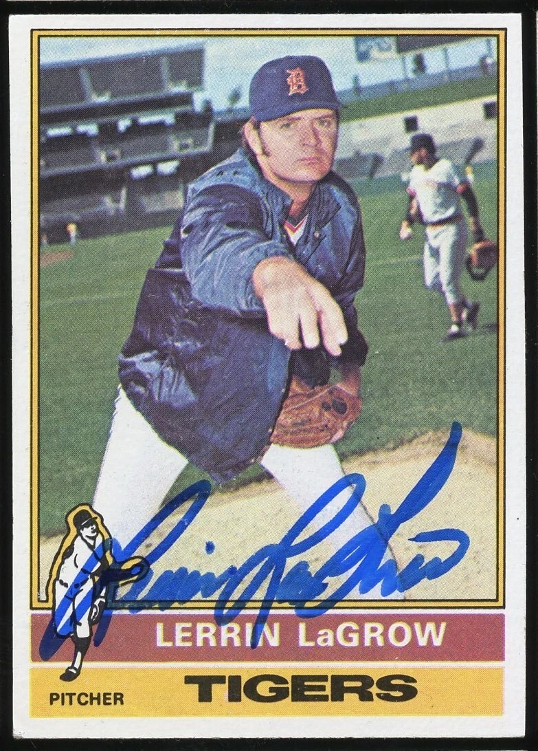 Lerrin LaGrow #138 signed autograph auto 1976 Topps Baseball Trading Card