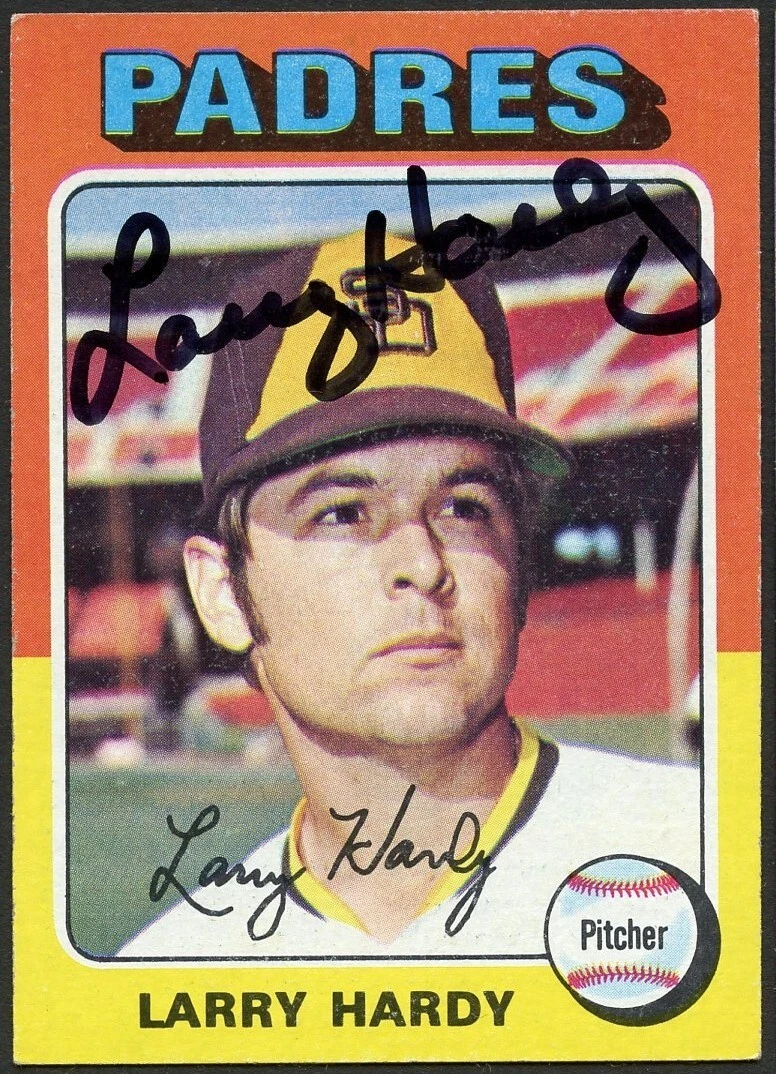 Larry Hardy #112 signed autograph auto 1975 Topps Baseball Trading Card