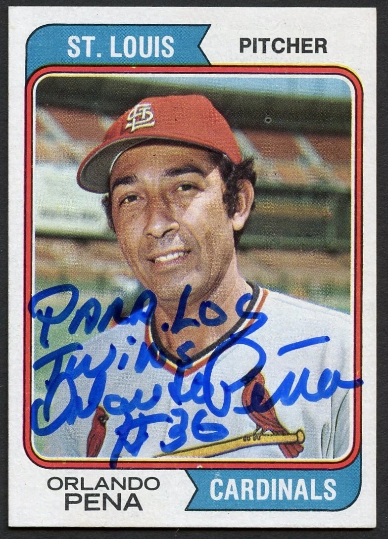 Orlando Pena #393 signed autograph auto 1974 Topps Baseball Trading Card