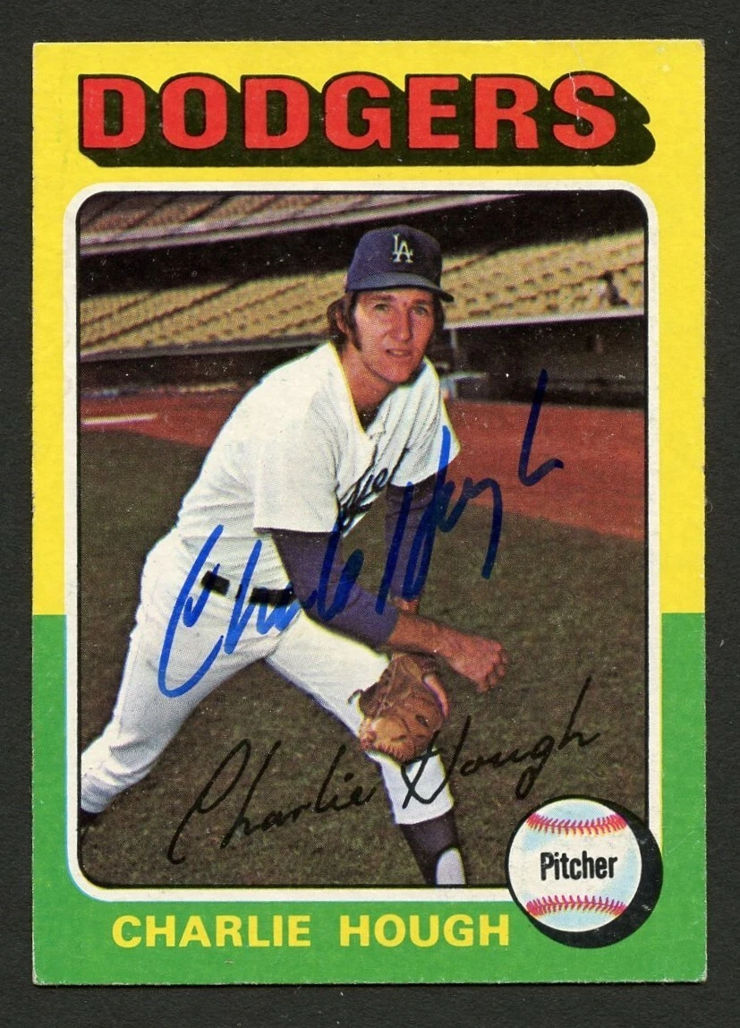 Charlie Hough #71 signed autograph auto 1975 Topps Baseball Trading Card
