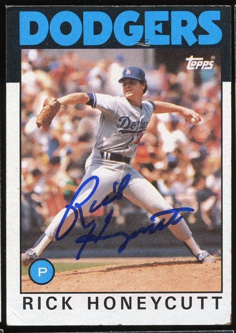 Rick Honeycutt #439 signed autograph auto 1986 Topps Baseball Trading Card