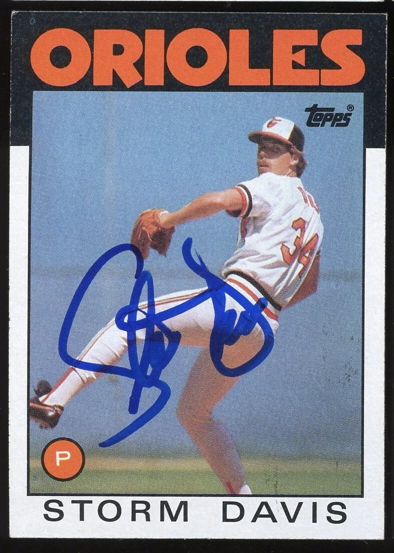 Storm Davis #469 signed autograph auto 1986 Topps Baseball Trading Card