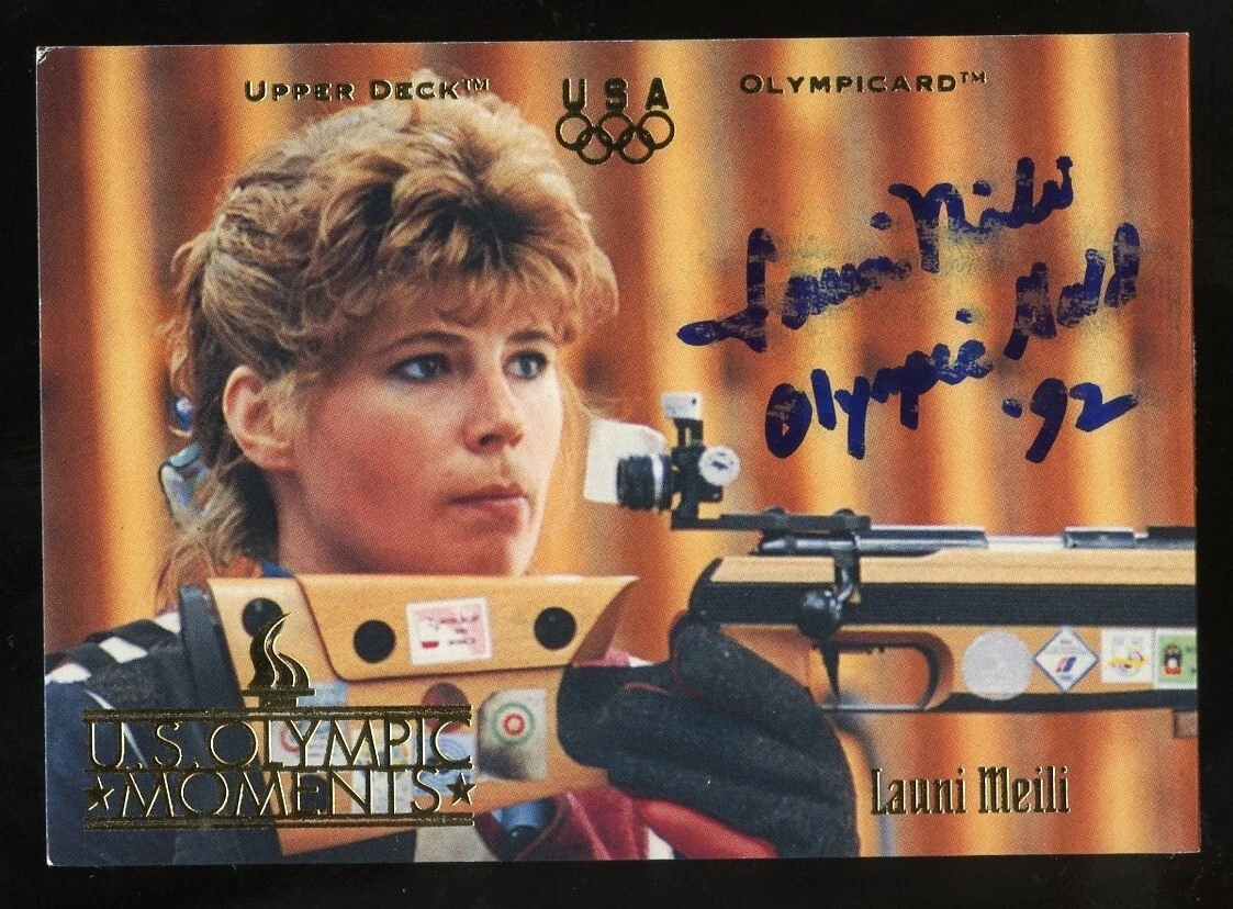 Launi Meili #14 signed autograph auto 1996 Upper Deck Olympic Trading Card