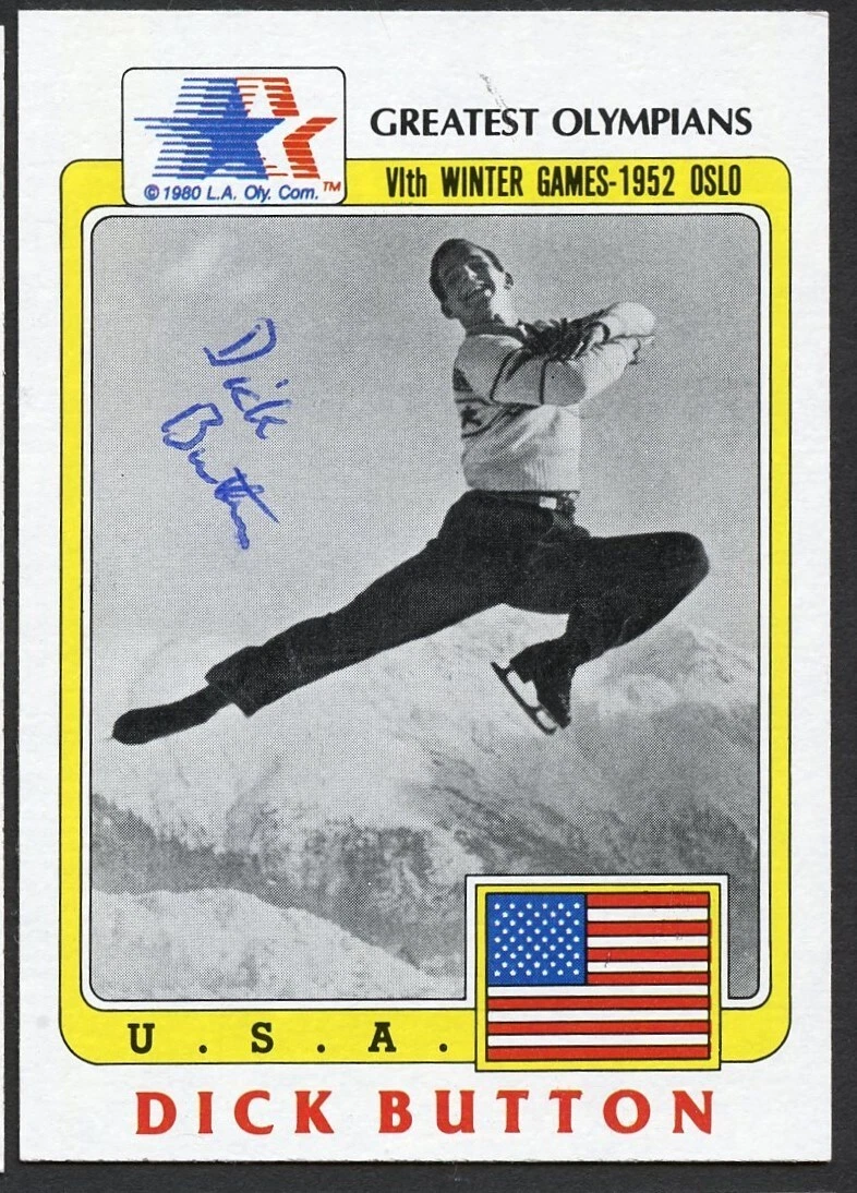 Dick Button #55 signed autograph auto 1983 Topps Greatest Olympians Card