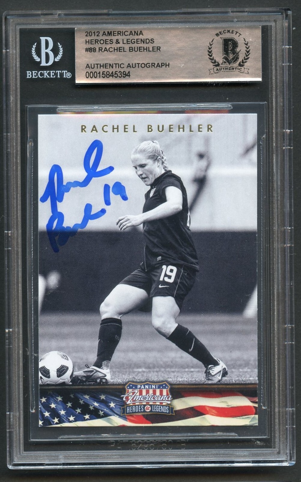 Rachel Buehler #88 signed autograph 2012 Panini Americana Heroes & Legends BAS