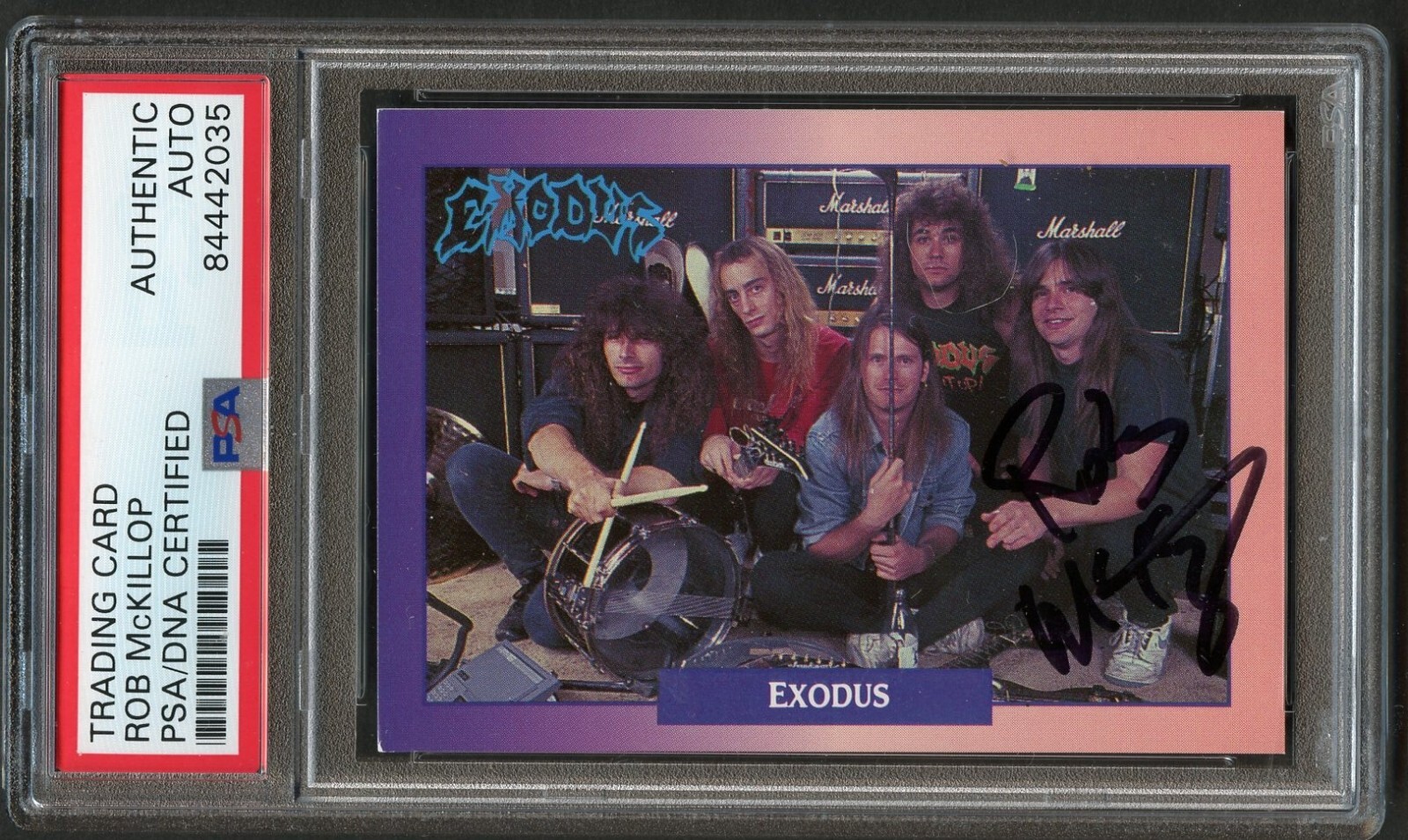 Rob McKillop #166 signed autograph auto 1991 Rock Cards Exodus Card PSA Slab