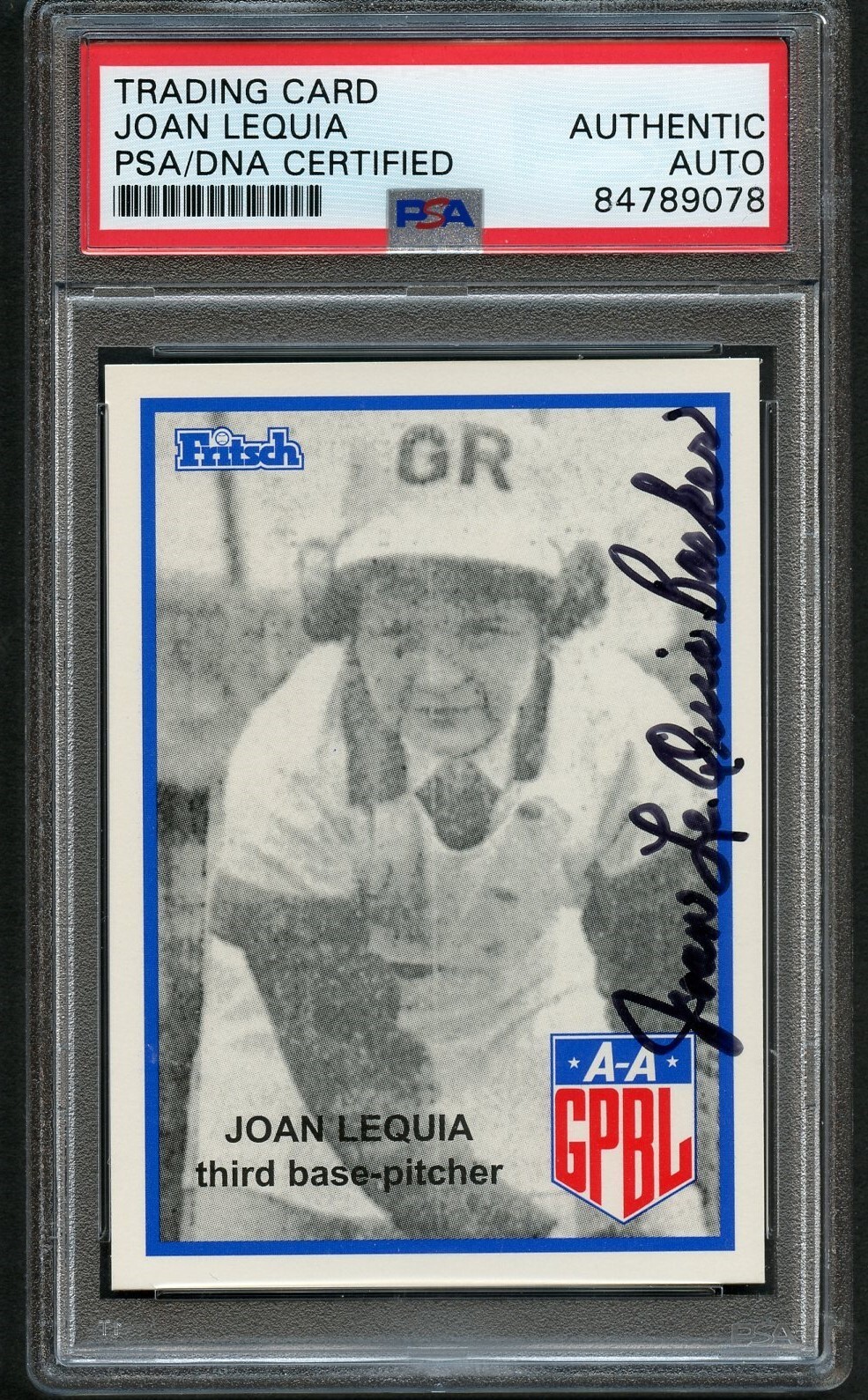 Joan Lequia #112  signed autograph auto 1995-96 FRITSCH AAGPBL PSA Slabbed