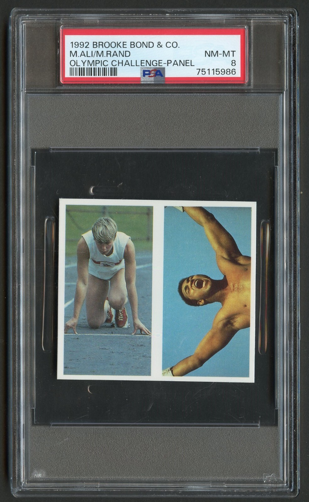 Muhammad Ali & M Rand 1992 Brooke Bond & Company Olympic Challenge Panel PSA 8