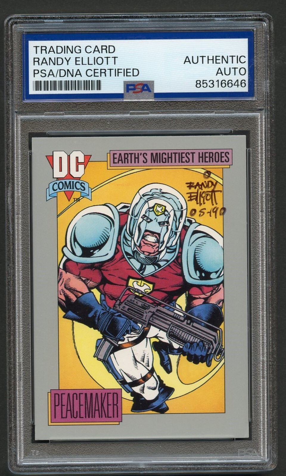 Randy Elliott #69 signed autograph 1991 DC Comic Artist Trading Card PSA Slabbed