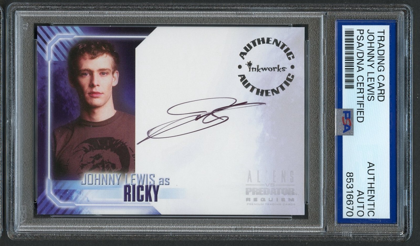 Johnny Lewis A-3 signed autograph 2007 Inkworks Authentic as Ricky PSA Slabbed