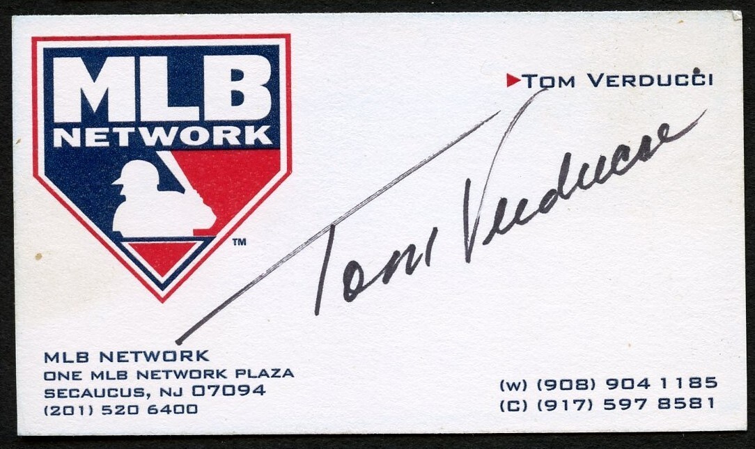 Tom Verducci signed autograph Sportswriter & Commentator Business Card BC005