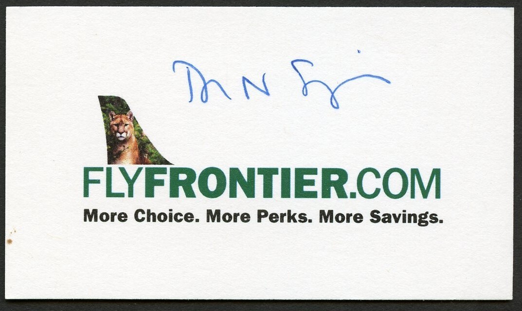 David N Siegel signed autograph CEO Frontier Airlines Business Card BC462