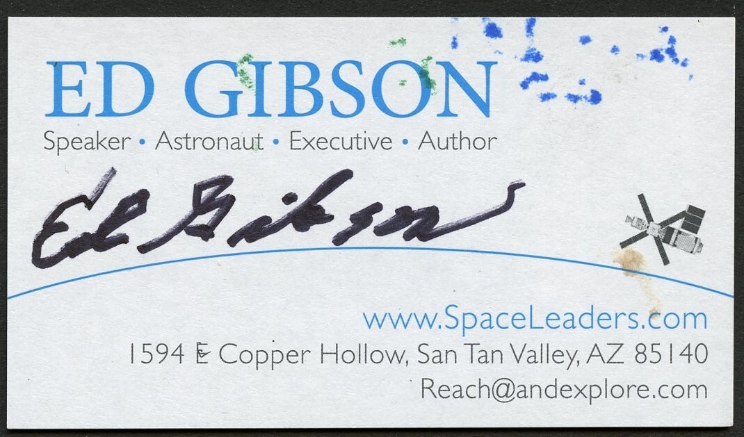 Ed Gibson signed autograph Speaker Astronaut Author Business Card BC445