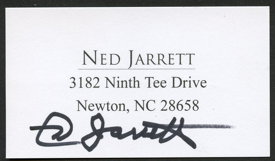 Ned Jarrett signed autograph American Race Car Driver Business Card BC421