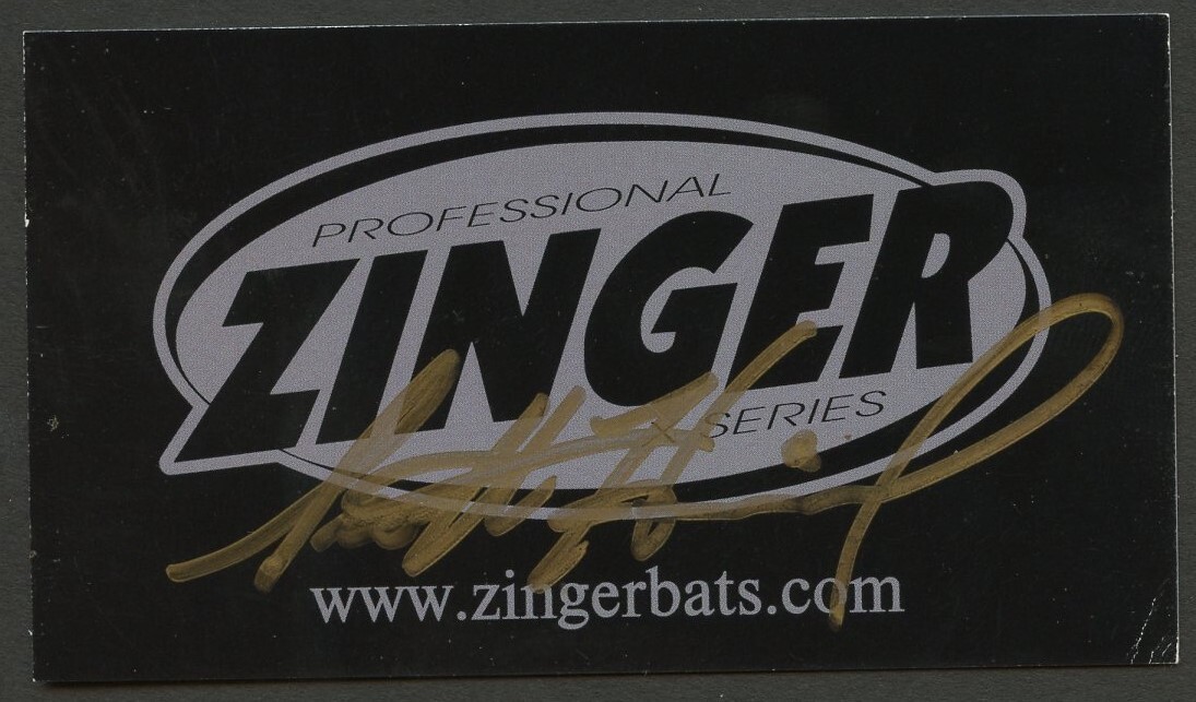 Scott Hanish signed autograph CEO Zingerbats Business Card BC172