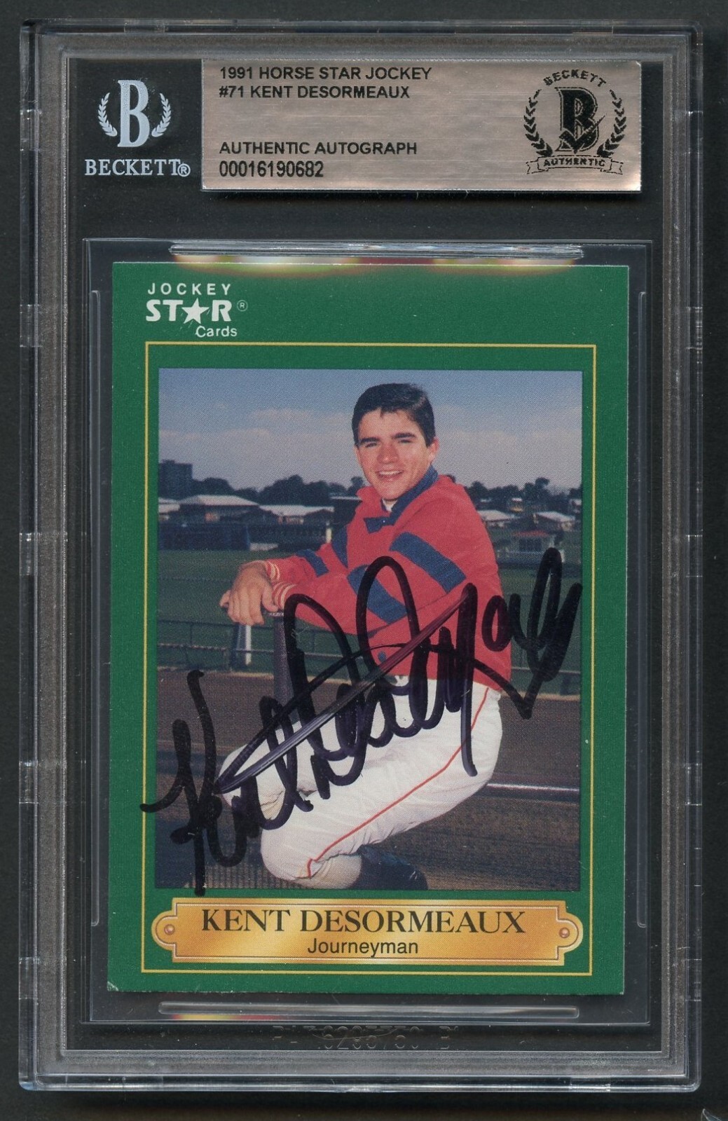 Kent Desormeaux #71 signed autograph auto 1991 Horse Star Jockey BAS Slabbed