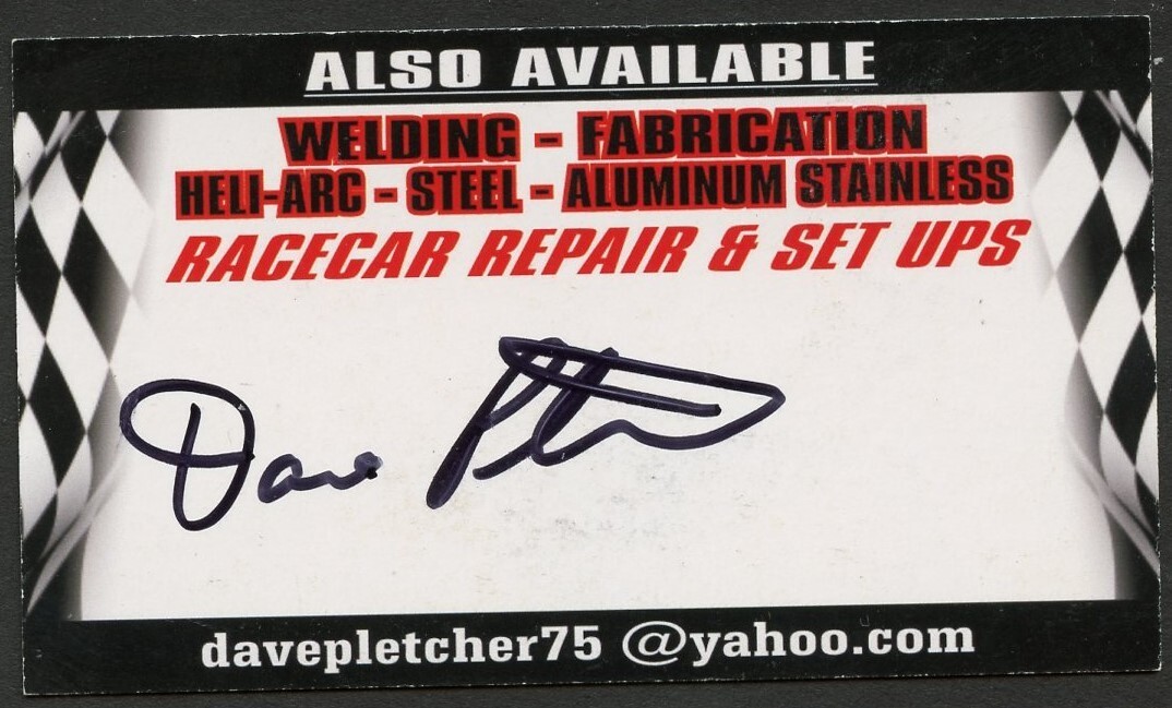 Dave Pletcher signed autograph auto Tractor Service LLC Business Card BC691