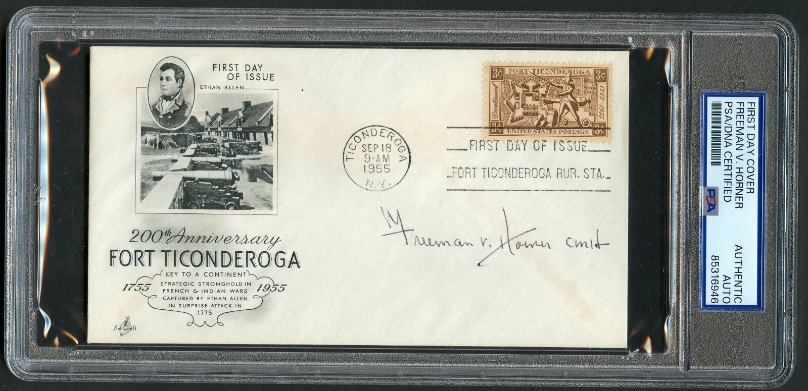 Freeman Horner d2005 signed autograph FDC MOH Recipient US Army WWII PSA Slabbed