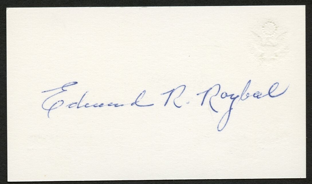 Edward R Roybal signed autograph member of Congress Business Card BC683