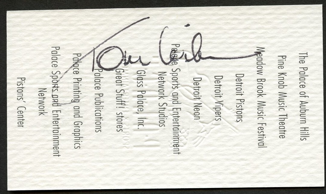 Thomas S Wilson signed autograph President Palace Sports Business Card BC686