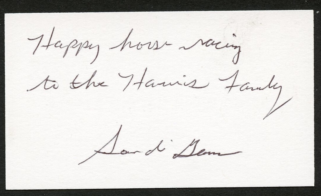 Sandi Gann signed autograph Sandi Gann Racing Stable Business Card BC681