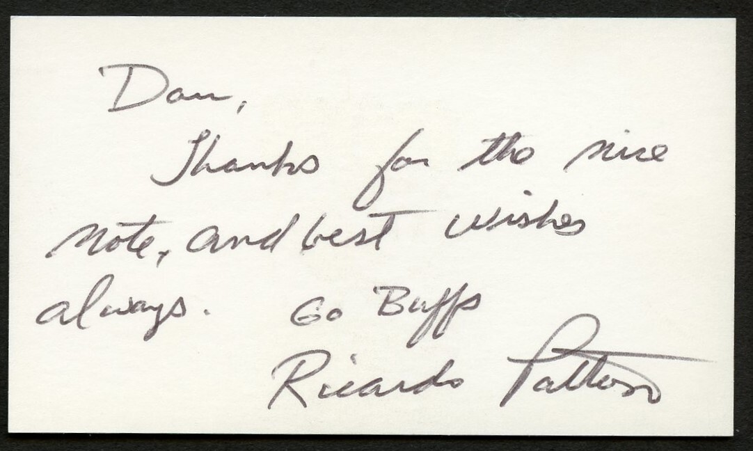 Ricardo Patton signed autograph Head Basketball Coach CU Business Card BC782
