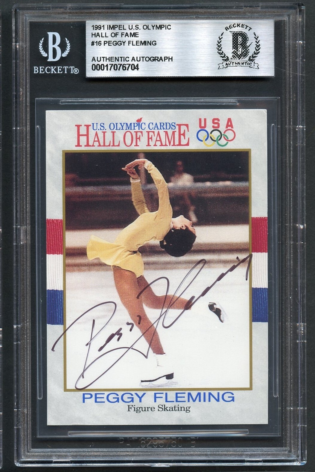 Peggy Fleming #16 signed autograph 1991 Impel US Olympic Hall of Fame BAS Slab