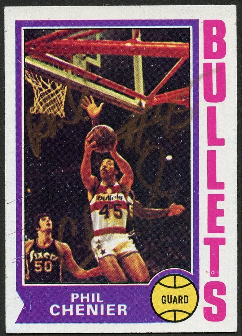 Phil Chenier #165 signed autograph auto 1974-75 Topps Basketball Trading Card